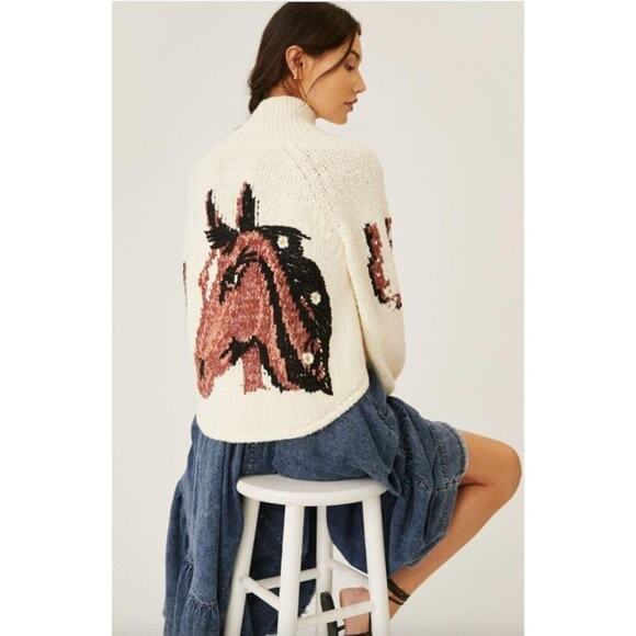 Anthropologie Sweaters - Anthropologie Pilcro Western Horse Graphic Cardigan Sweater XS